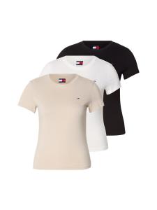 Рубашка Tommy Jeans, светло-бежевый/черный/белый