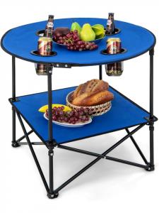 COSTWAY Складной кемпинговый стол 72х59 см, синий