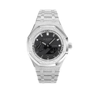 Часы Casio G-Shock Analog-Digital 2100 Series, арт. GA-2100-1A1, 44.5 мм, морозно-серебристый/черный