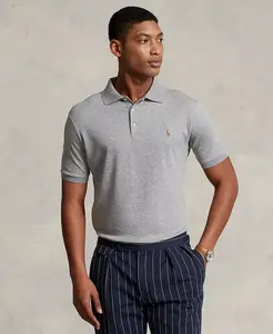 Мужская классическая поло из мягкого хлопка Polo Ralph Lauren, серый