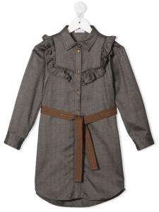 Brunello Cucinelli Kids джинсовое платье с оборками, черный