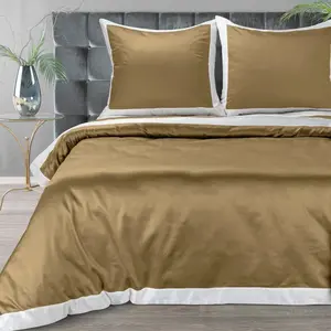 Комплект постельного белья Eurofirany LAURA золотой белый 160x200 см КОМПЛЕКТ 3 ПРЕДМЕТОВ: с 2 наволочками 70x80 см