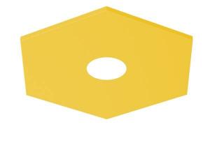 Потолочный светильник Lumicom River Hex 1X, 25x4x25 см, желтый