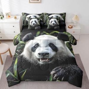Erosebridal Комплект постельного белья 3D Panda с милыми пандами в черно-белых тонах для детей и взрослых, Black White