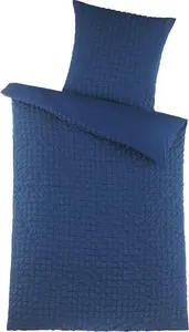 Постельное белье из жатого хлопка 135x200, не требующее глажки, летний пододеяльник из микрофибры, синий Carpe Sonno