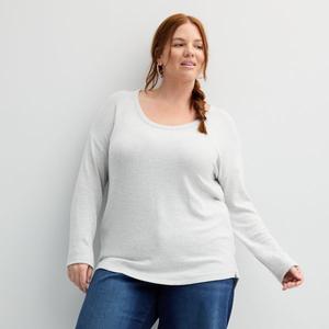 Пуловер больших размеров с длинными рукавами и круглым вырезом Sonoma Goods For Life, серый
