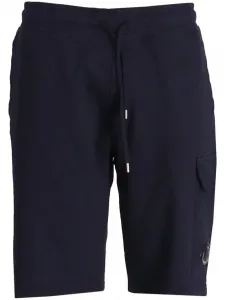 Трикотажные шорты с завязкой и деталями на линзе C.P. Company, синий