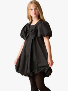 Детское платье с воротником-бабочкой и помпонами Angel & Rocket, Black