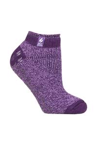 1 пара носков-тапочек до щиколотки 2.3 TOG с рисунком и полосками SOCKSHOP Heat Holders, фиолетовый