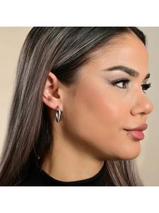 Adeliás Женские серьги из нержавеющей стали со стразами, серебро