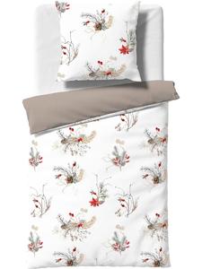 Двустороннее постельное белье из бархатной фланели коричневого и кремового цветов Fleuresse, 135x200 см (80x80 см)