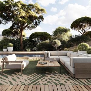 Ковер nuLOOM, 153 x 244 см,  Anigail с каймой для дома и улицы в гостиную, на патио, террасу или крыльцо, green