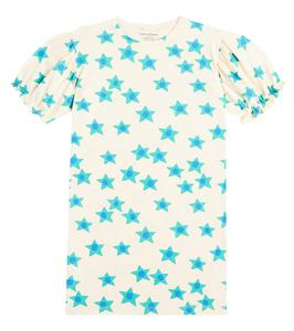 Платье из хлопкового джерси с принтом Tinycottons, Light Cream