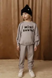 Детская хлопковая толстовка Cats Mini Rodini, серый