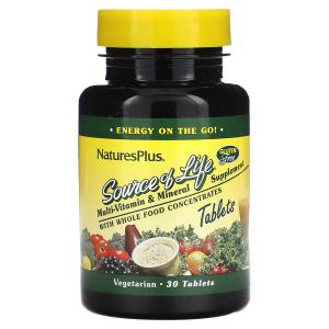 Мультивитамины NaturesPlus с цельнопищевыми концентратами, 30 таблеток