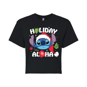 Укороченная футболка Disney's Lilo & Stitch Junior's Holiday Aloha Licensed Character