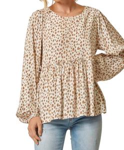 Блуза Take Me Out в кремовом цвете с далматинцем ANDREE BY UNIT