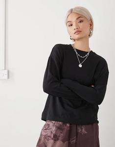 Лонгслив Noisy May классического кроя с длинными рукавами черного цвета