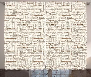 Штора ABAKUHAUS в стиле рустик, кремово-умбровый, цвет "кофе американо", присборенная штора из тесьмы для спальни с петлями и крючками, 280 x 245 см, цвет "умбра-коричневая кремовая"