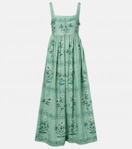 Барбара вышитое льняное платье макси Agua by Agua Bendita, Ceiba
