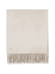 Шарф с бахромой и монограммой EB Bompard, серый