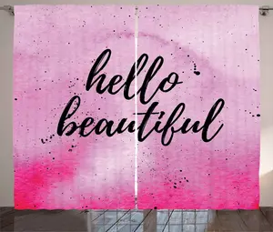 Штора ABAKUHAUS Hello Rustic, женственная романтика, универсальная ленточная штора для гостиной с петлями и крючками, 280 x 245 см, цвет: фиолетовый, пурпурный, черный Abakuhaus