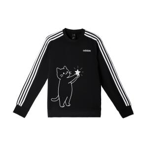 Adidas Свитшот мужской черный с круглым вырезом, умеренно свободный, обычный крой