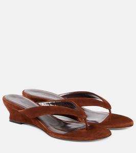 Замшевые сандалии-шлепки Le Monde Béryl, коричневый