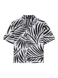 Рубашка с короткими рукавами и принтом Karl Lagerfeld Kids, белый