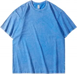 Мужская футболка Baggy с коротким рукавом, Casual, Loose Fit, Solid Color, Crew Neck, Lightweight