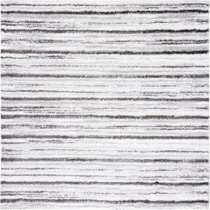 SAFAVIEH Berber Shag ковер 214 x 214 см - grey & dark grey, полосатый дизайн, не линяет и прост в уходе, идеален для помещений с высокой проходимостью в гостиной, спальне (BER565F)