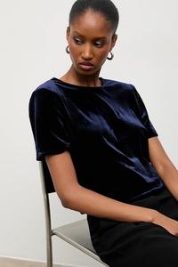 Бархатная блузка Answear.Lab, темно-синий