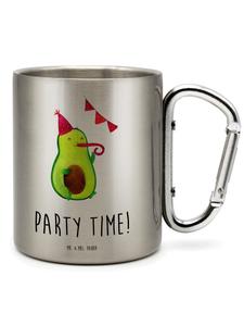 Термокружка для кофе Время вечеринки с авокадо с серебряной надписью Mr. & Mrs. Panda