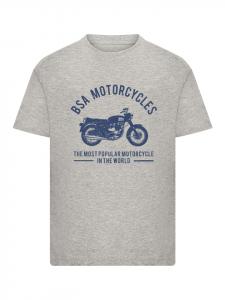 Футболка BSA Самые популярные мотоциклы в мире серого цвета в крапинку F4NT4STIC