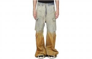 Джинсовые двойные карго джумбо штаны Rick Owens DRKSHDW, синий оранжевый