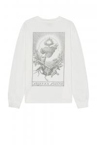 Выцветшая футболка Ex Amino с длинным рукавом Aries Aries, Off White