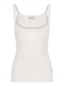 Майка с фигурной каймой Chloé, белый