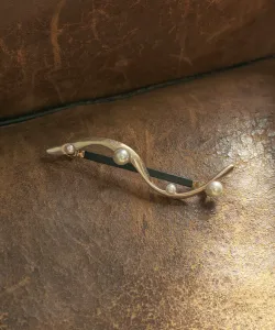 Случайная волнистая заколка для волос с жемчугом Goldy, цвет Matte Gold