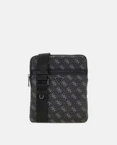 Плоская сумка через плечо с логотипом и застежкой-молнией Guess, темно-серый