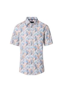 Повседневная рубашка с коротким рукавом и принтом удобная посадка Casamoda, голубой