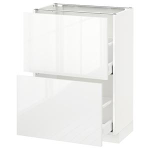 Тумба под шкаф с 2 выдвижными ящиками, белая/белая Ringhult, 60x37 см IKEA Metod / Maximera