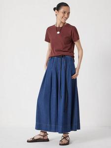 Плиссированная джинсовая юбка HUSH