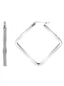 Adeliás Женские серьги - Серьги-кольца из нержавеющей стали со стразами серебристого цвета