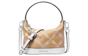 MICHAEL KORS Сумка через плечо Wythe Woven Fabric+Artificial Leather малая женская бежево-белая