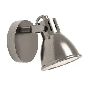 Светодиодный настенный светильник SERAS, потолочный спот, точечный светильник, коридорный светильник, нержавеющая сталь с античной отделкой, GU10 | Светодиодная панель теплого белого света для гостиной, регулируемый спот, GU10, 17x10 см Eglo, Nickelfarben