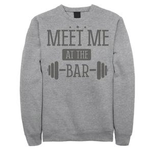 Мужской флисовый пуловер Meet Me At The Bar с гантелями и графическим рисунком Licensed Character