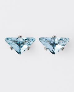 Серьги-гвоздики Couleur Vivante - белое золото с аквамарином Prada, золото/аквамарин