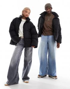 COLLUSION Унисекс-пуховик черного цвета