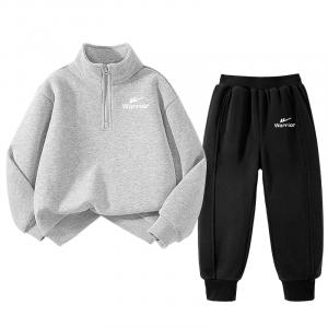 Повседневная спортивная одежда для подростков Warrior, [fall winter fleece-lined]серый/h белый small logo k-черный/h белый small logo k