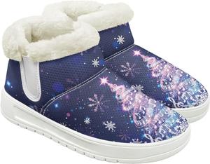 Женские зимние ботинки для снега с теплой изоляцией, для холодной погоды на улице, легкие, с флисовой подкладкой Hechitok, Christmas Tree Snowflake